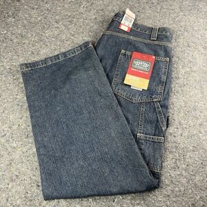Levi Strauss Signature Men's Carpenter Jeans 36x30 Loose Straight Blue Denim New